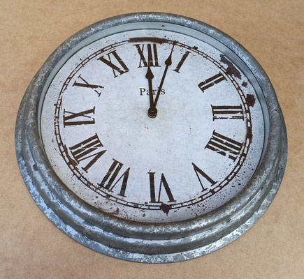 Reloj pared metal tipo industrial. Ref LA229. 30x6