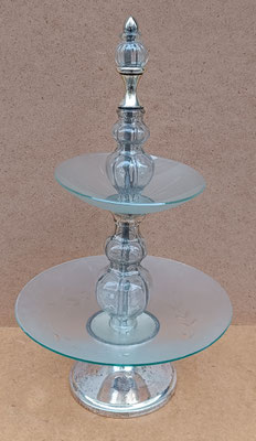 Frutero cristal vintage 2 pisos. 50x30
