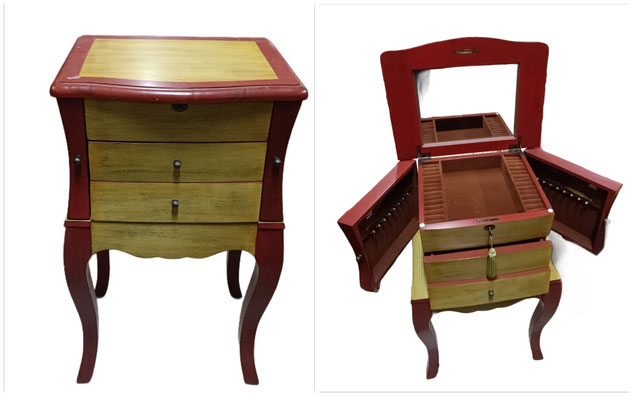 Mesa joyero con espejo. Ref 7626. 79x46x34