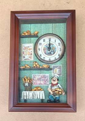 Reloj vitrina panadero resina. Ref 24018328. 28x18x5,5