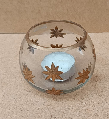 Portavelas cristal. Ref 48137. 6x8