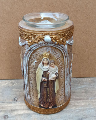 Velero Virgen del Carmen resina y cristal. Ref 01/251. 14x7