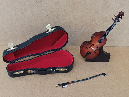 Miniatura contrabajo madera. Ref 17440. 16x7