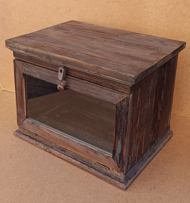 Caja expositora madera y cristal. Ref 28595. 30x30x40