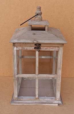 Farol cristal y madera. Ref 2711301. 43x24x24