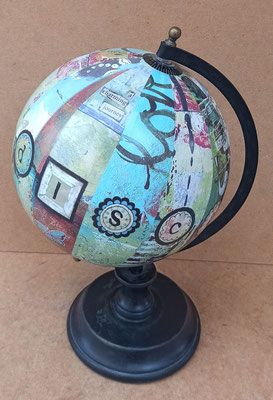 Globo terráqueo collage. Ref 17762. 33x24