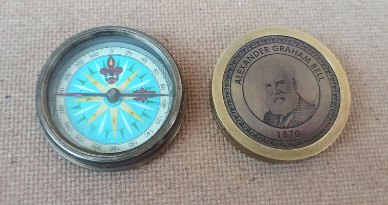 Brújula Graham Bell. Ref 1729. 5,5 centímetros diámetro