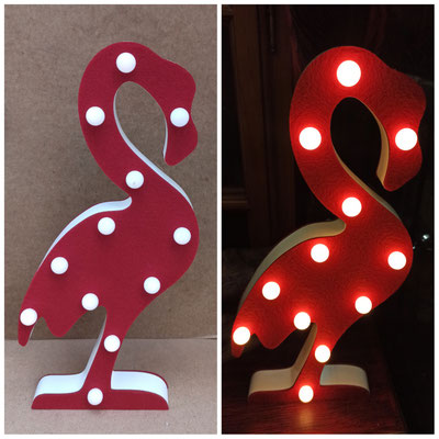 Flamenco luces led. Ref 578049. 43x15. Funciona con pilas