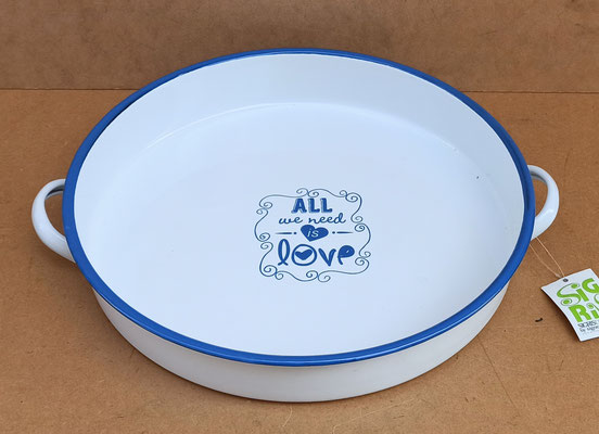 Bandeja metal esmaltado. Ref 1432. 36x31x5