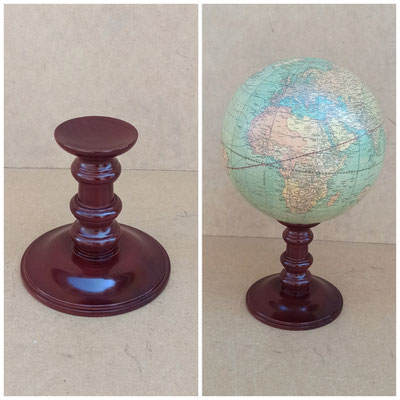 Soporte bola madera. Ref GL079. 12x12