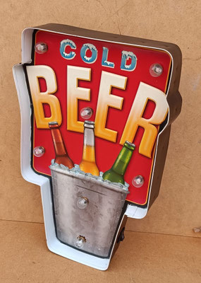 Cuadro luces beer. Ref 25271. 32x21x5. Funciona con pilas