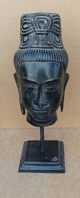 Cabeza de Buda metal. Ref 52465. 34x13x11.