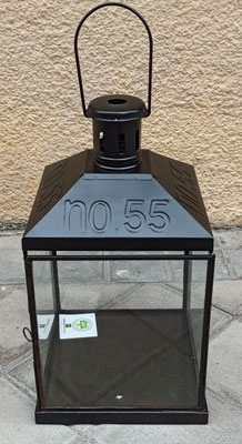 Farol metal y cristal. Ref  76426. 35x18x18