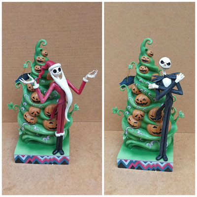 Pesadilla antes de navidad. Estatua intercambiable Halloween y Navidad.