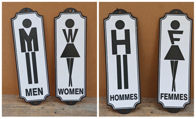 Placas de metal servicios reversible inglés/francés. Ref 77729. 17x51