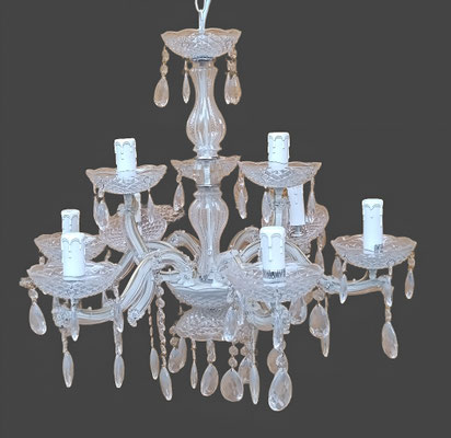 Lámpara Chandelier resina 9 brazos. 60x62 aprox.