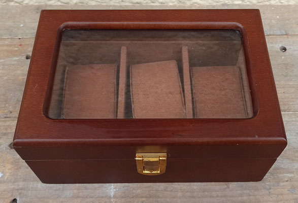 Caja 3 relojes madera. Ref 53023. 17,5x12x8
