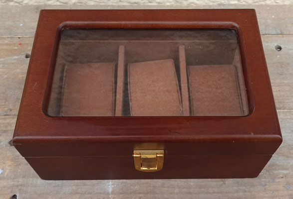 Caja 3 relojes madera. Ref 53023. 17,5x12x8