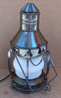 Farol de sondeo grande latón viejo. Ref 541006L. 34,5x17,5 diámetro