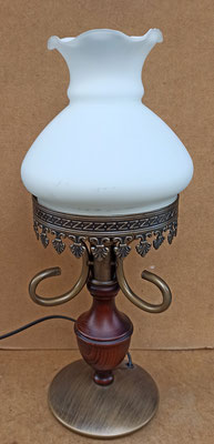 Lámpara mesa madera y latón. Ref 1083/SB. 42x15