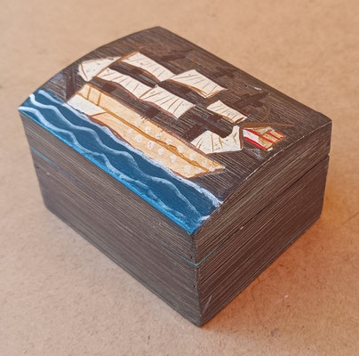 Caja madera barco. Ref 529211. 6,5x10x8