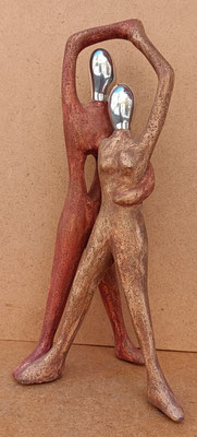 Pareja pasta de piedra y metal. Ref 20706. 43x13x15