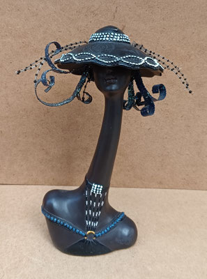 Cabeza de mujer resina. Ref 4751. 27X15X10