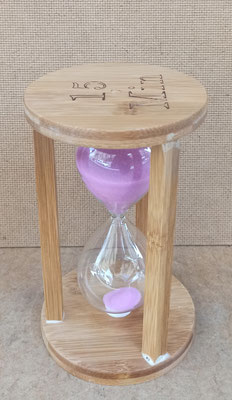 Reloj arena madera y cristal. Ref 18637100. 15 minutos. 17x10. 