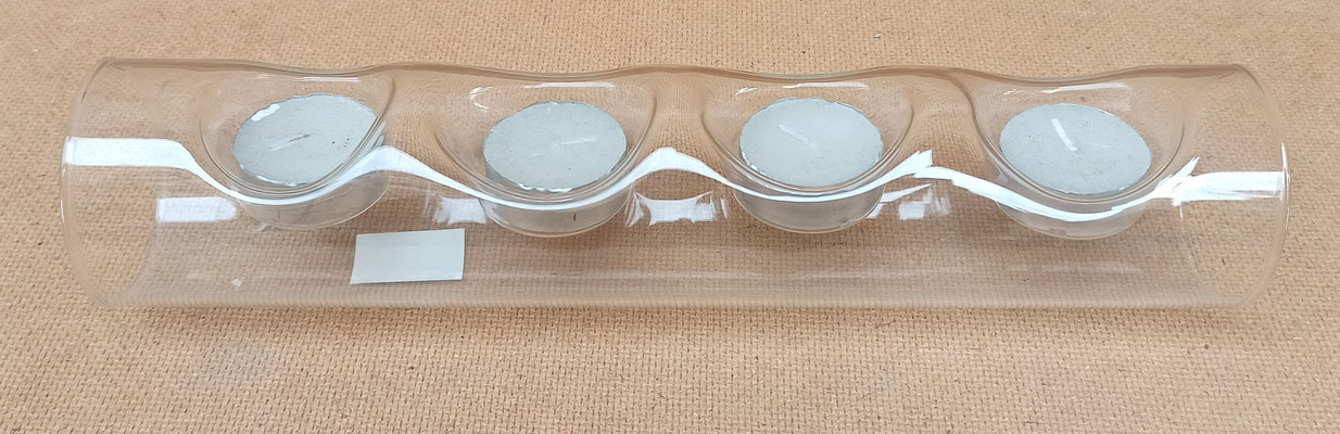 Portavelas cristal 4 velas. Ref 8633. 30x6,5