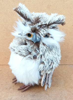 Búho porexpan y plumas. Ref 175290. 19x12x10