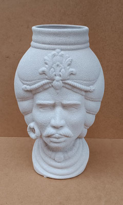 Macetero jarrón cabeza africana. Ref 61209. 40x20