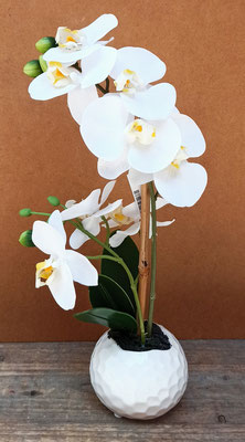 Orquídea artificial con maceta. Ref 410213. 36x20