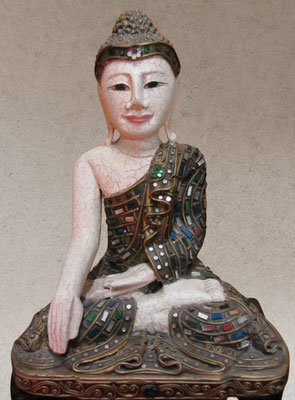 Buda tailandés de madera. Ref EL1536. 35x27x18