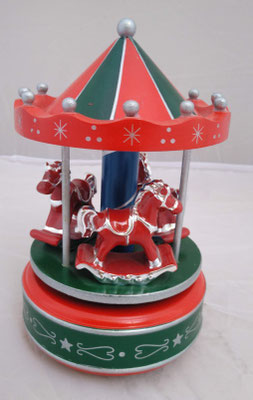Tiovivo musical giratorio madera. Ref M821301. 15x10