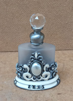 Perfumera cristal y metal esmaltado. Ref 2730. 9x6