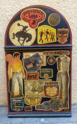 Cuadro etiquetas jeans. 66x45