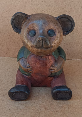 Oso madera de teca. 16x10x9