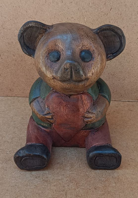 Oso madera de teca. 16x10x9