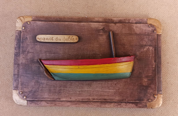 Cuadro cerámica en relieve Canot su golfe. 22x13