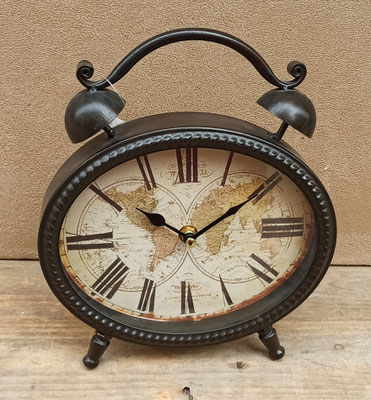 Reloj oval mesa "mapa mundi". Ref 1682. 20x26