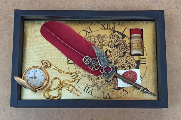 Set pluma con tinta dorada y reloj bolsillo Francesco Rubinato. Ref 42042. 