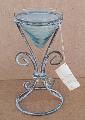Portavelas cristal y metal. Ref PC132. 20x11. Pareja disponible 