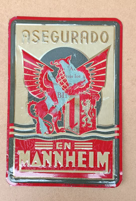 Chapa troquelada vintage. Ref GOY. 23,5x16