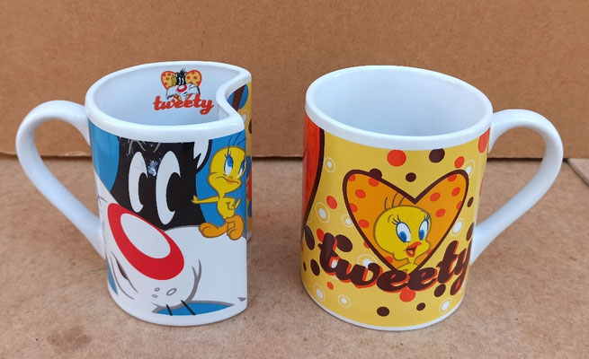 Taza doble Piolín y Silvestre. Ref 1000012