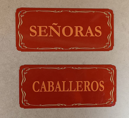 Chapa "señoras/caballeros". Ref CJS. 23x10