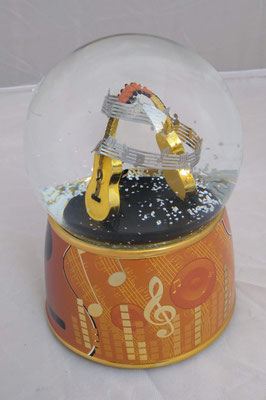 Bola de purpurina musical giratoria resina. Ref11003. 14x10