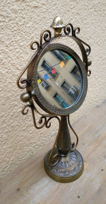 Espejo doble cara metal. Ref 263. 52x29x14