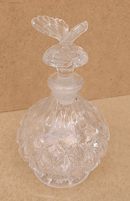 Frasco cristal tapa mariposa. 16x9