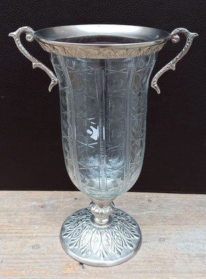 Copa cristal asas metal. 32x25