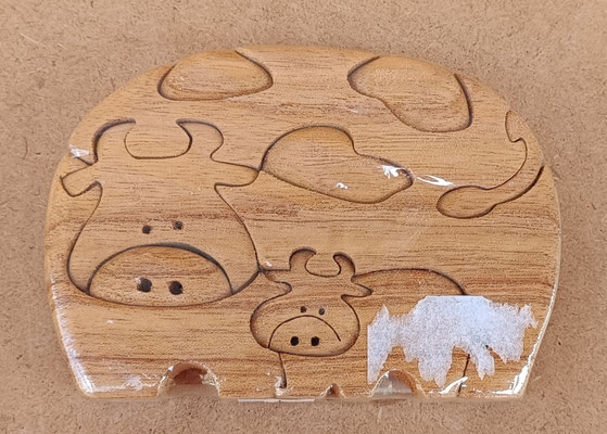 Puzle madera vacas. Ref Horm. 16x11x3